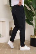 Erkek Casual Slim Fit Cord Desenli Kumaş Pantolon resmi
